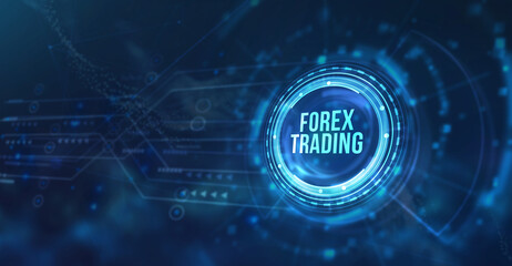 Internet, business, Technology and network concept. FOREX TRADING, new business concept. 3d illustration.
