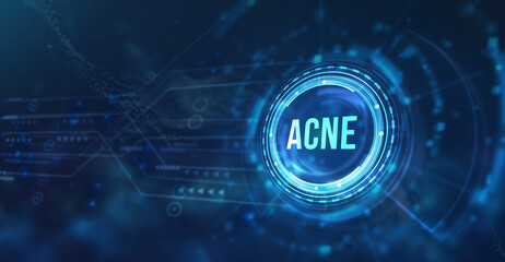 Internet, business, Technology and network concept. Acne diagnosis medical and healthcare concept. Modern medicine. 3d illustration.