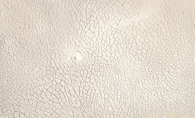 Dried lake bottom surface texture. Aerial shot of dried clay with cracks, flat view directly above