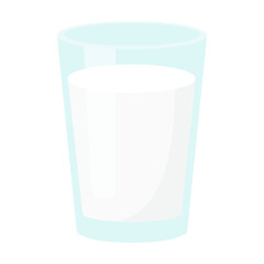 vector illustration of water in a glass isolated in white background. milk