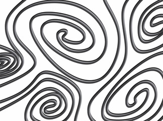 Fototapeta na wymiar Simple black and white background with curly lines pattern