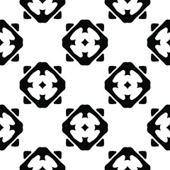 Vector geometric seamless pattern.Modern geometric background with abstract shapes.Monochromatic Repeating Patterns.Endless abstract texture.black  ornament for design.