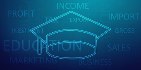 3d rendering education graduate cap