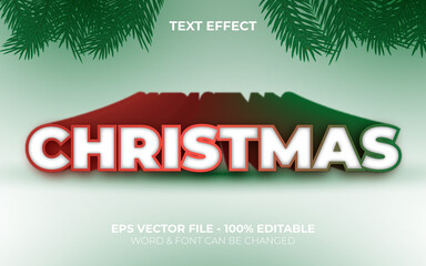 Christmas text effect colorful long shadow style. Editable text effect.