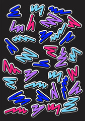 Simple background with colorful cute zigzag line pattern