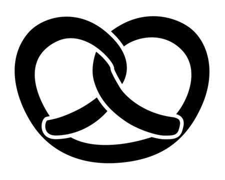 recommend clip art: Pretzel - baking product - vector silhouette illustration for logo or icon. Bresel - Traditional German meal pastry snack black silhouette for pictogram or sign