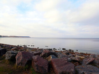 The coast of the Gulf of Finland in St. Petersburg