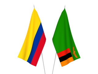 Colombia and Republic of Zambia flags