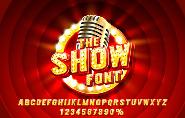 Show font set collection, letters and numbers symbol. Vector