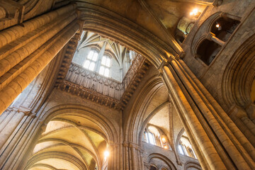 Interior of Durham cathedral medieval religious building - obrazy, fototapety, plakaty