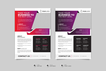 Real estate builder agency landlord flyer design template Premium Vector set with orange and lemon, red blue gradient color. marketing, business proposal, promotion, advertise,