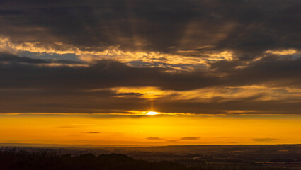 Sunset at Staxton Hill overlooking the Vale of Pickering