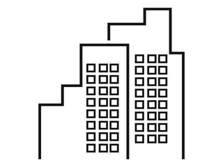 black line building or tower icon