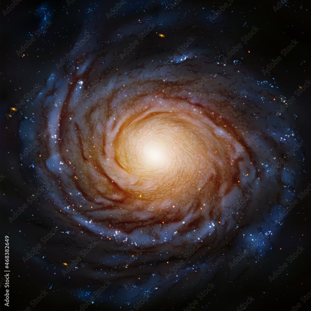 Sticker spiral galaxy. space background. astronomical object in cosmos. elements of this image furnished by 
