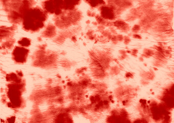 Red Dyeing Pattern. Abstract Circle Painting.