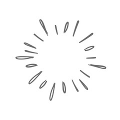 Obraz premium Star burst doodle design. Hand drawn sunburst. Shine light lines and sparks.