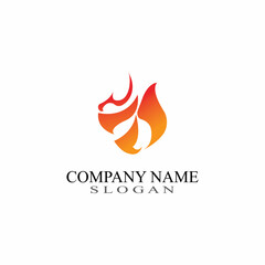 Fire Flame element Logo, template creative symbol template vector