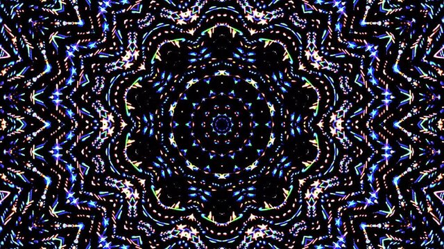 Beautiful abstract kaleidoscope that shines, a radiant light that regulates the subtle movements