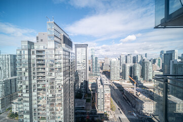 toronto skyline gardiner express way and the 