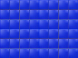 Subway square tile pattern. Blue seamless brick background. Vector metro wall or floor texture. Interior glossy mosaic grid