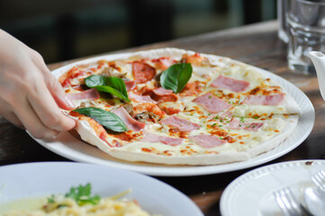 pizza or pepperoni pizza and ham and cheese pizza