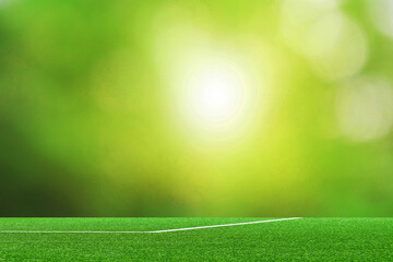 Beautiful green lawn on blur natural background perfect for presentations.