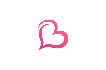 Letter B love logo