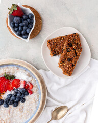 cereal bar and porridge oatmeal