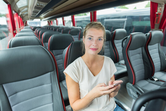 A Portrait Of A Woman On Bus