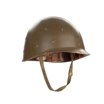 Military helmet on white background