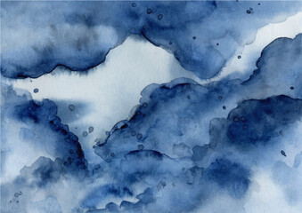 Dark blue abstract texture background with watercolor