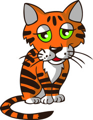 red striped cat with inscription tiger