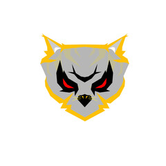 Cat design in vector. Animal esport logo.