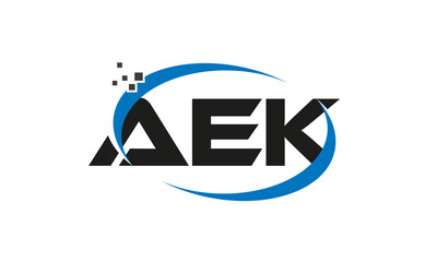 dots or points letter AEK technology logo designs concept vector Template Element