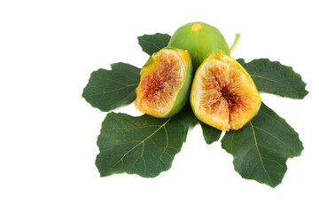 fresh ripe figs isolated on white background. natural organic food