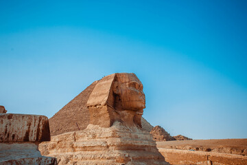 view on the sphinx in cairo, egypt