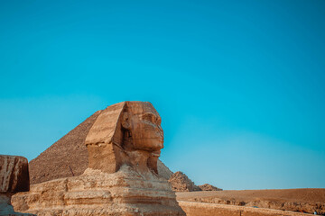 view on the sphinx in cairo, egypt