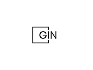 GIN Letter Initial Logo Design Vector Illustration