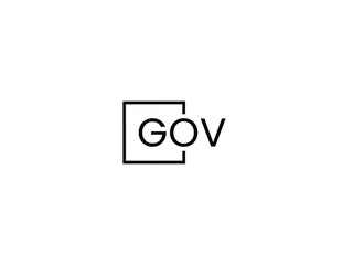 GOV Letter Initial Logo Design Vector Illustration