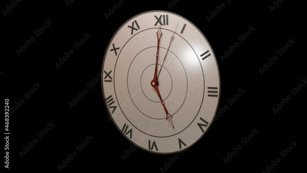 Poster the hands of an antique clock with roman numerals rotate rapidly. looped animated background time la