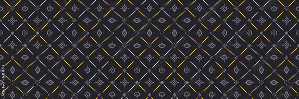 Wall mural abstract background pattern with geometric decorative elements on a black background for your design