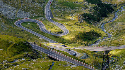 The transfaragasan road in the carpathian of romania