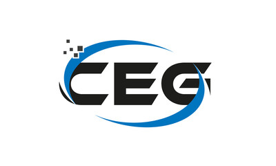 Fototapeta dots or points letter CEG technology logo designs concept vector Template Element obraz