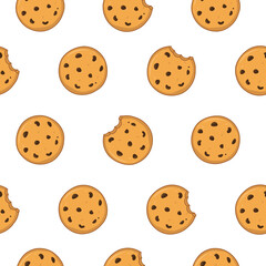 Cute cartoon sweet cookies seamless pattern art