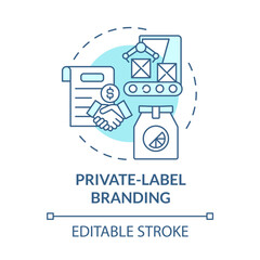 Private label branding blue concept icon. Business and commerce. Marketing strategy type. Brand planning abstract idea thin line illustration. Vector isolated outline color drawing. Editable stroke