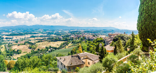 Fototapeta na wymiar Panoramic view to Countryside near Todi town - Italy