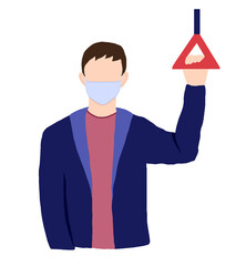 People in protective medical face masks. Men and women wearing protection from virus