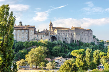 View at the Pope palace in Viterbo, Italy - 468395470