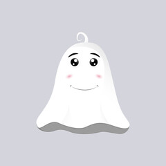 Halloween vector icon. Vector illustration of ghost on grey background