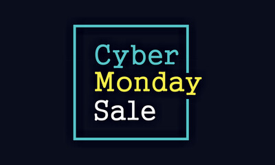 Cyber monday sale on dark blue background. Online sales promotion event. vector illustration